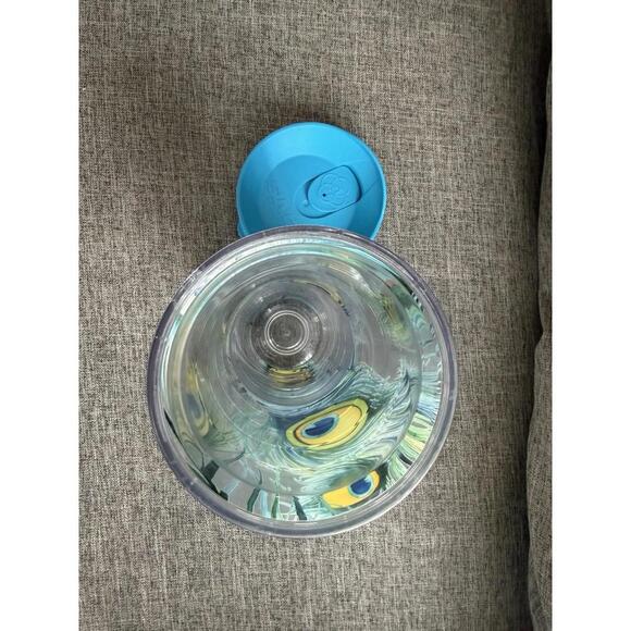 Tervis Tumbler 24oz Peacock Feather Design Plastic Tumbler Blue Lid - Picture 6 of 7